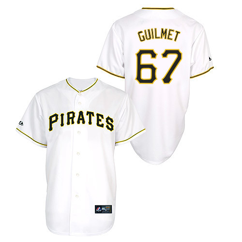 Preston Guilmet #67 Youth Baseball Jersey-Pittsburgh Pirates Authentic Home White Cool Base MLB Jersey